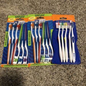 lot of dr fresh soft bristels beushes & brush n clean 3 Pack Of 6=18 Brushes